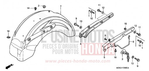 GARDE-BOUE ARRIERE VT1100C22 de 2002